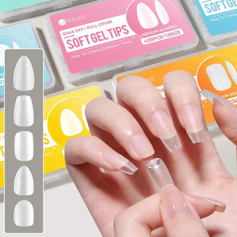 100–420 Pcs Acrylic False Nail Tips | Display & Practice Set False Nail Tips QXL