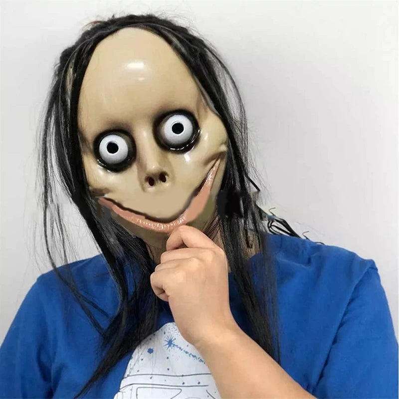 Halloween Long Hair Ghost Mask | Horror Female Cosplay Mask Halloween Costume Mask QXL