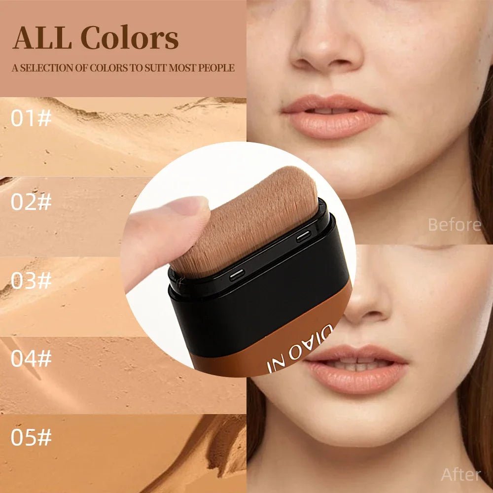 Tioni Dual-Head Foundation Stick with Brush | Long-Lasting Foundation Stick QXL