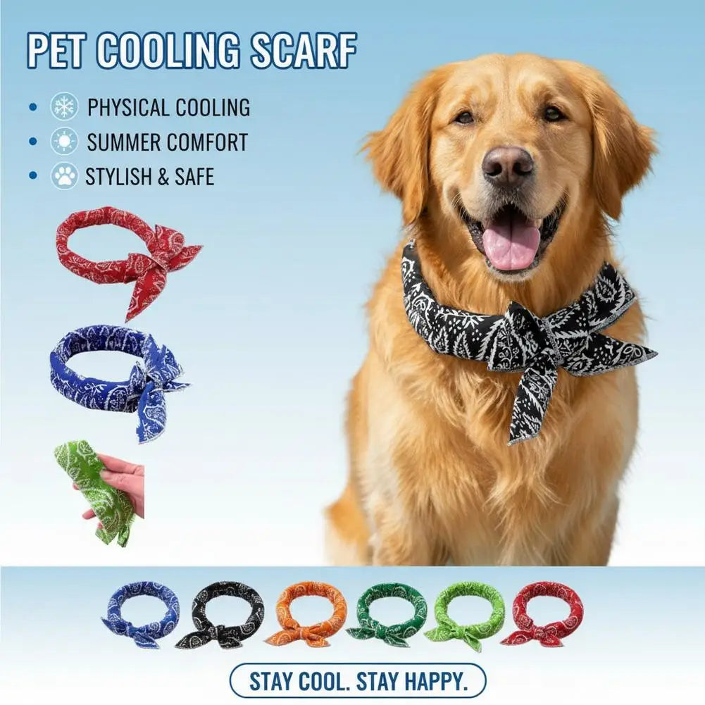 Pet Cooling Scarf for Dogs & Cats | Summer Neck Wrap Bandana Pet Cooling Bandana QXL