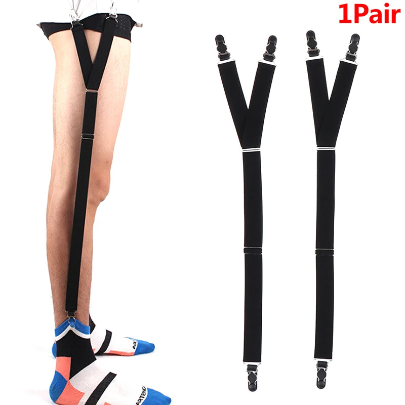 Y-Shape Elastic Shirt Stays Garters | Adjustable Leg Suspenders Shirt Stay Suspenders QXL