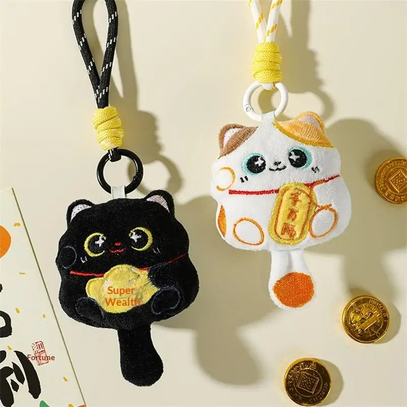Lucky Cat Plush Keychain Pendant | Bag Charm Mascot Doll Gift Plush Keychain Charm QXL