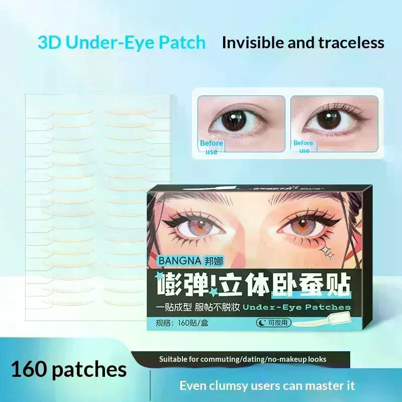 Silkworm Eye Stickers 160 Patches – Waterproof Aegyo-Sal Eyelid Shaping Stickers QXL Default Title