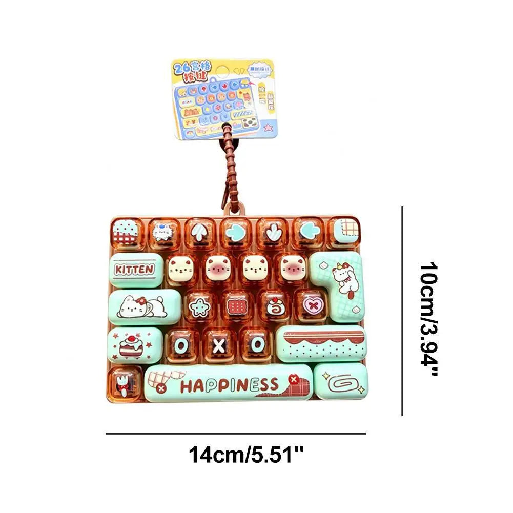 26-Key Clicker Keyboard Pendant | Fidget Keycap Backpack Charm Fidget Pendant QXL