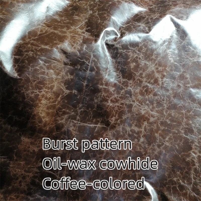 1mm Coffee Oil Wax Top-Grain Cowhide Leather Sheet | DIY Craft Leather Craft Sheet QXL