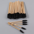 50-Pack Bamboo Mascara Wands & Spiral Spoolie Brushes Mascara Wand Set QXL black Wool Fiber