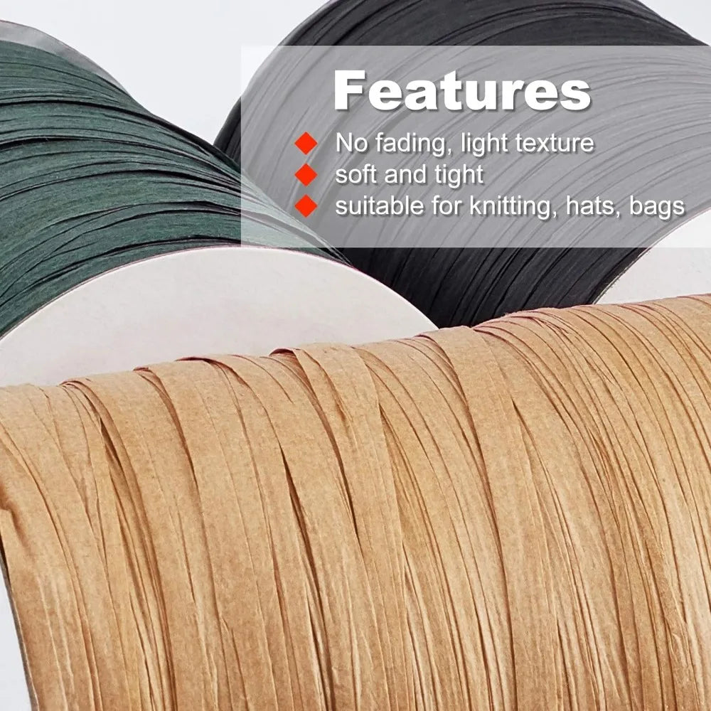 300m Natural Raffia Ribbon 6.5mm | Gift Wrapping & DIY Crafts Craft Ribbon QXL