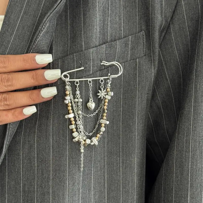 Women's Tassel Brooch Pin | Zinc Alloy Waist Buckle Clasp Tassel Brooch Pin QXL