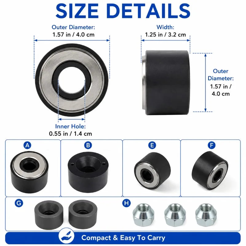Wheel Stud Installer Tool with Bearing | M12 M14 Hub Kit Wheel Stud Installer QXL