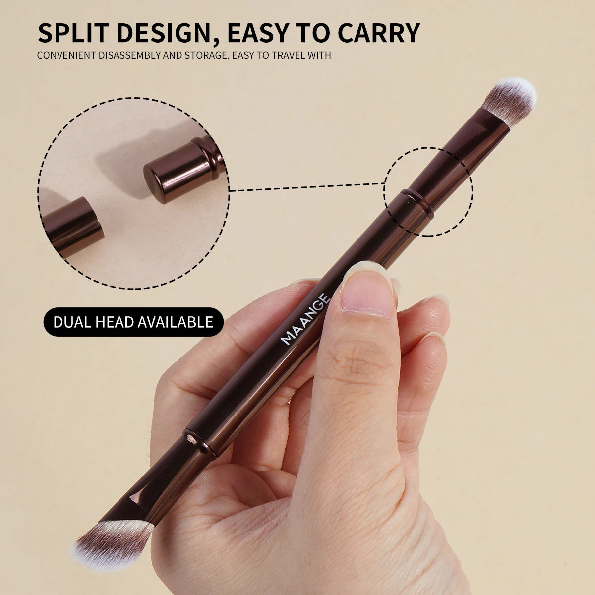 6-Piece Double-Ended Travel Makeup Brush Set with Box Makeup Brush Set QXL