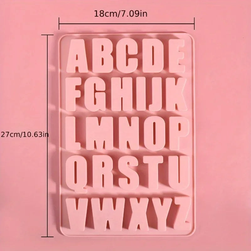 Silicone 26-Letter Alphabet Mold for Cake, Soap & Chocolate Silicone Baking Mold QXL 1pc