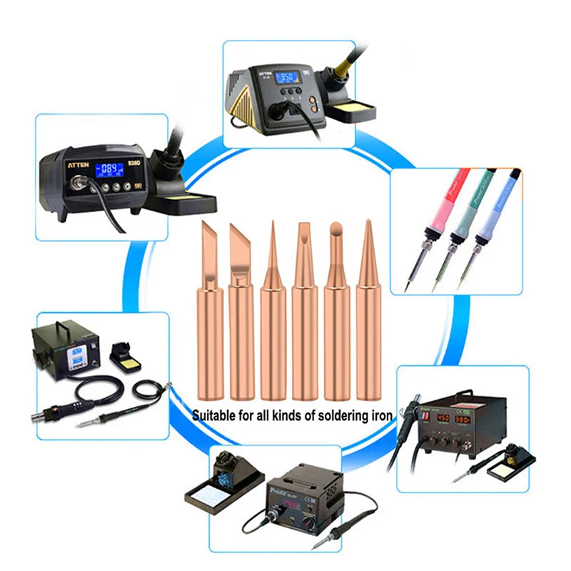 5-Pack 900M-T-B Lead-Free Copper Soldering Iron Tips Set Soldering Iron Tips QXL