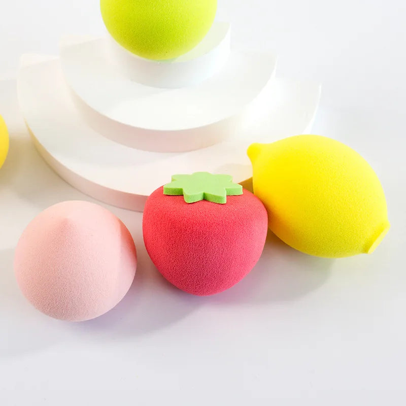 4-Pack Fruit Makeup Sponges | Wet & Dry Foundation Blender Set Makeup Sponge Set QXL