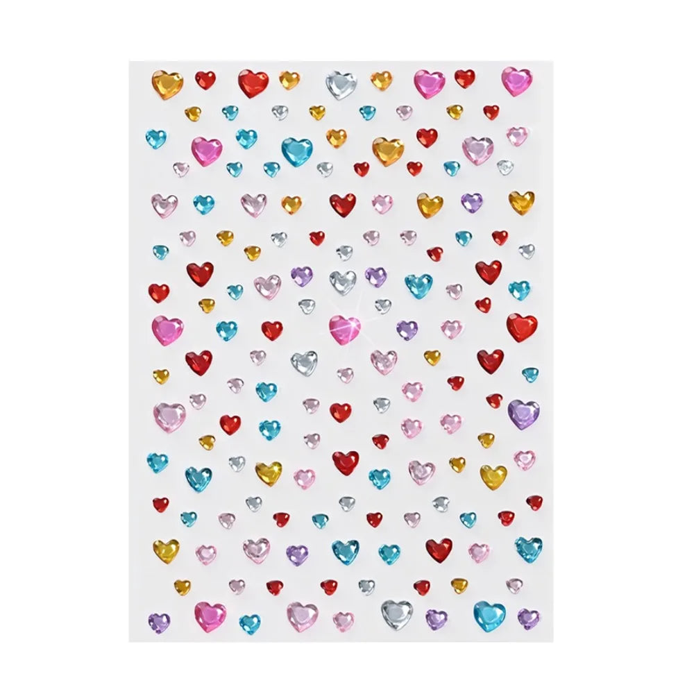 3D Face Rhinestone Stickers | Aurora Iridescent Body Gems Face Gem Stickers QXL Colorful Style-1