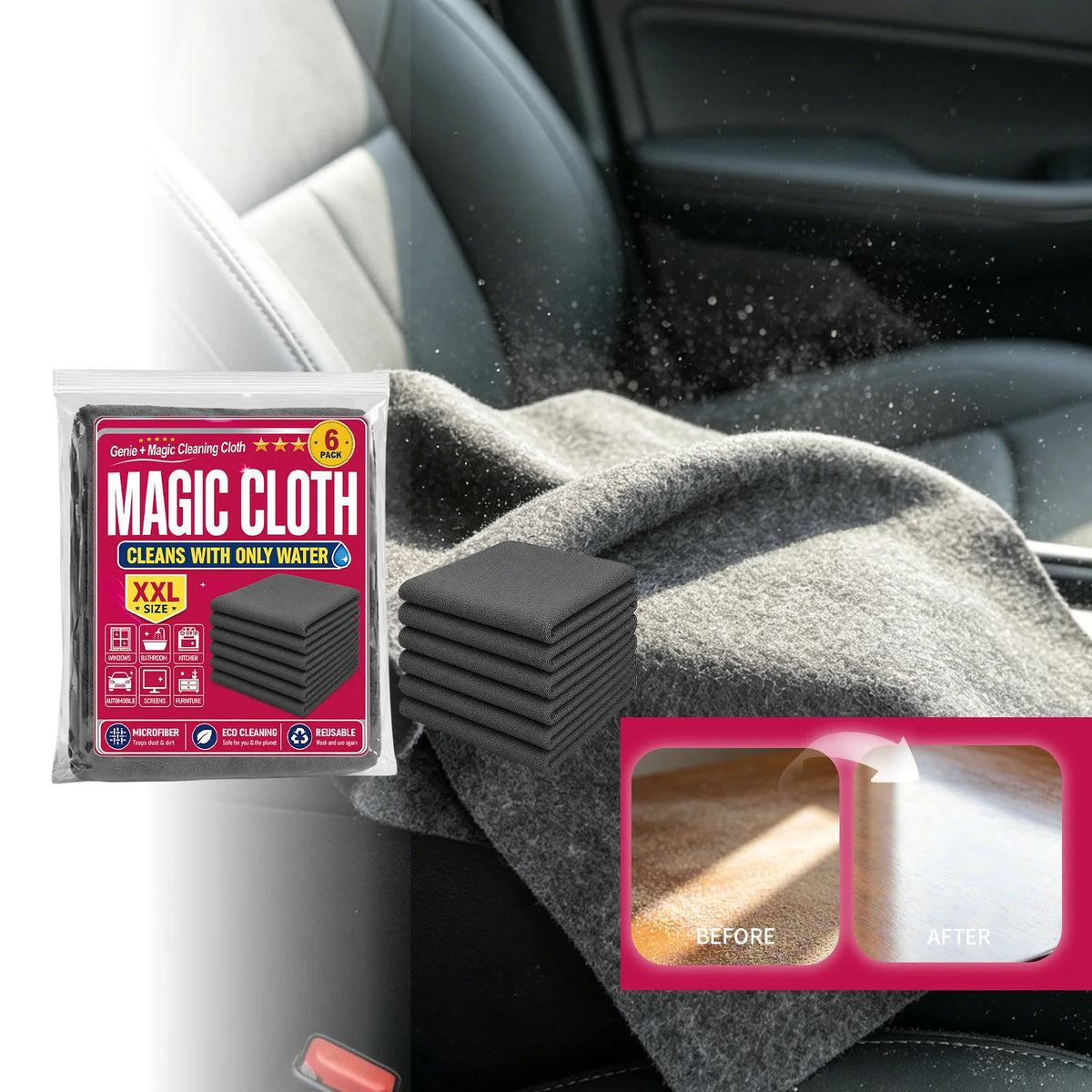 6-Pack Microfiber Cleaning Cloths | Lint-Free & Scratch-Free Microfiber Cleaning Cloth QXL