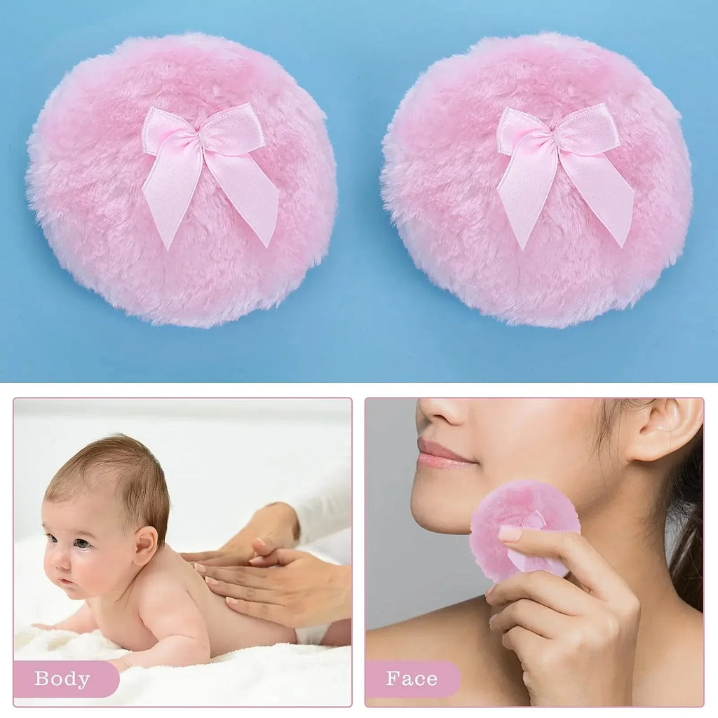 Large Velvet Powder Puff | Washable Face & Body Makeup Tool Velvet Powder Puff QXL