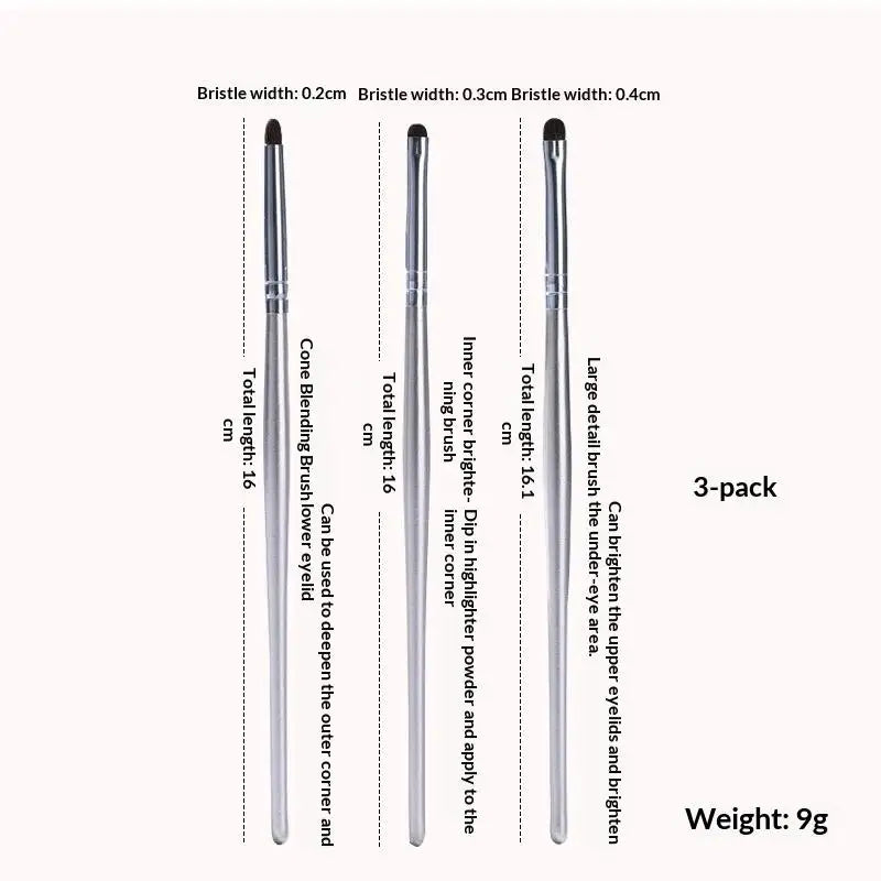 Eye & Nose Contour Makeup Brush Set | Horse Hair 3/4/6 Pcs Makeup Brush Set QXL