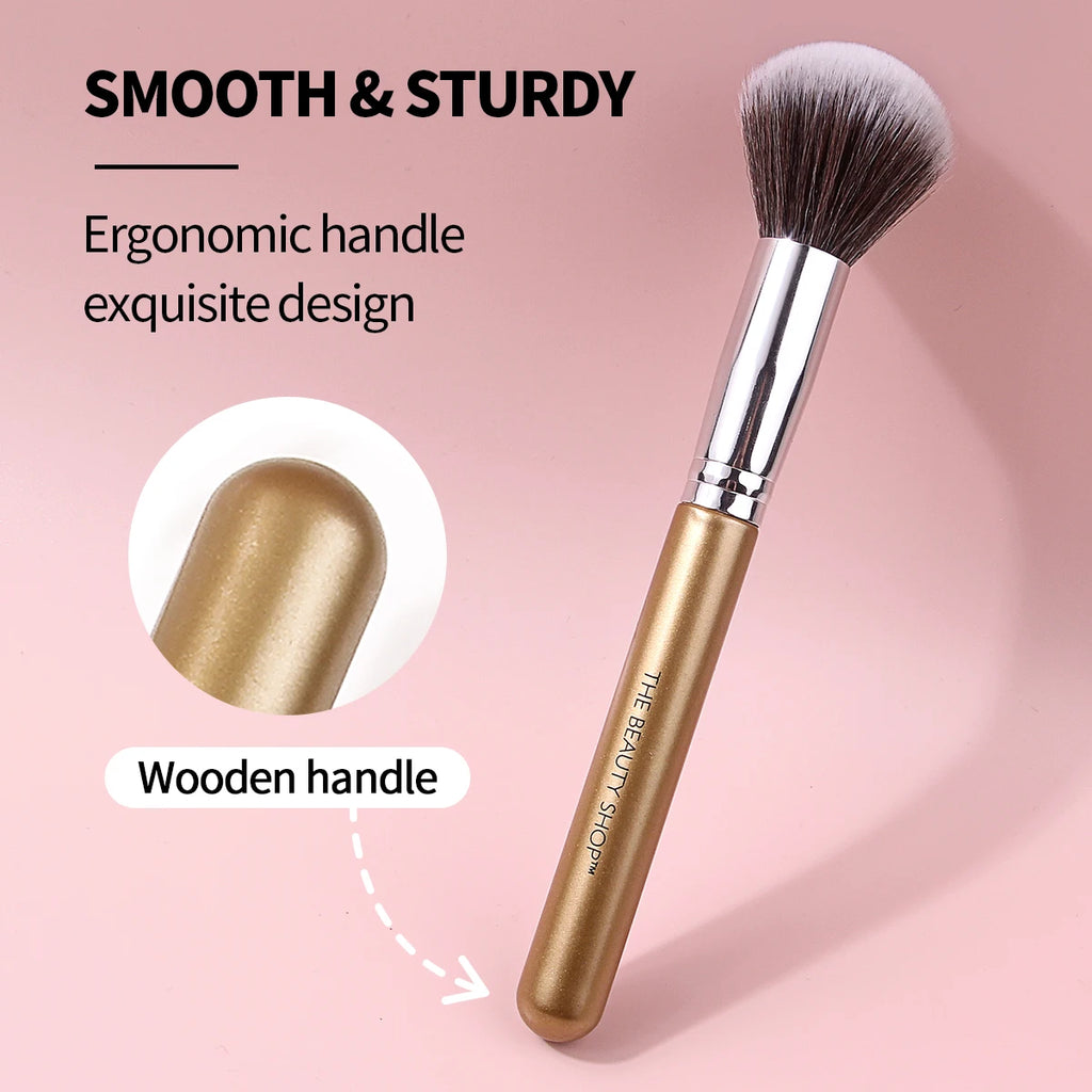 KOSSHOW Dome Powder Makeup Brush | Gold Wood Handle Powder Makeup Brush QXL