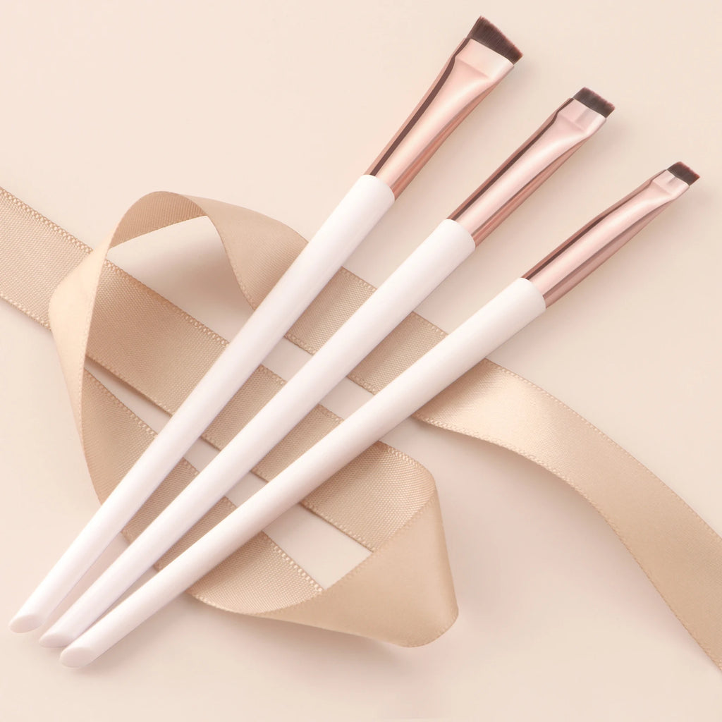 3-Piece Angled Eyeliner & Eyebrow Brush Set | Ultra-Thin Eye Makeup Brush Set QXL