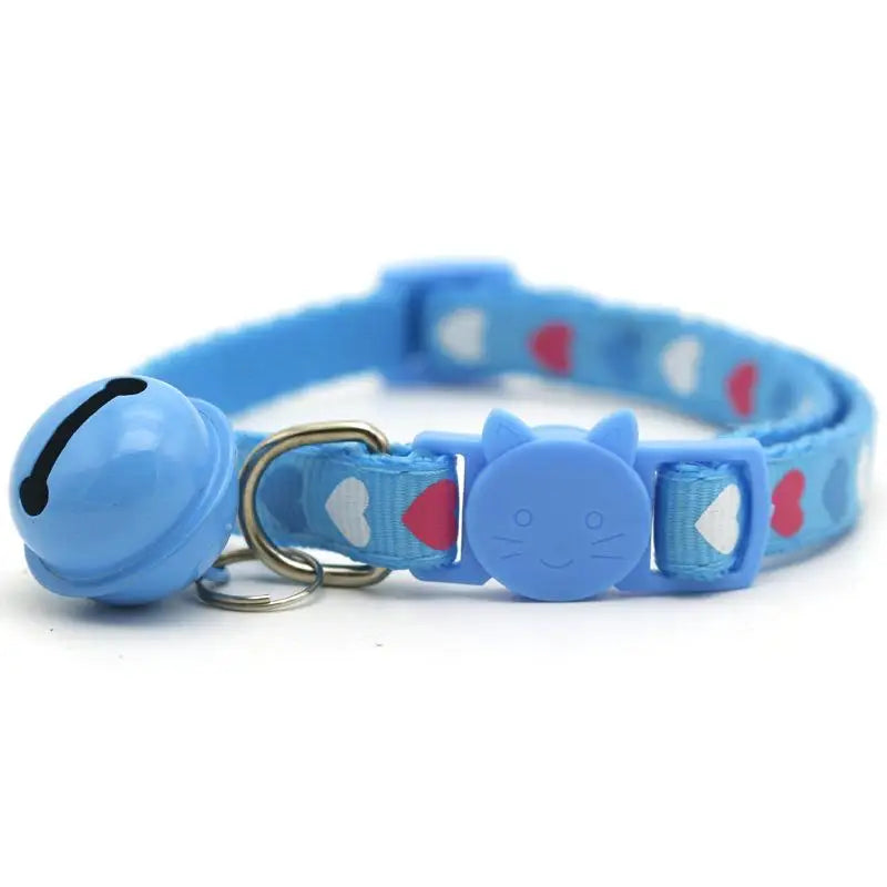 Adjustable Cartoon Cat Collar with Bell & Safety Buckle | 3 Colors Cat Collar QXL A4