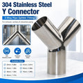 304 Stainless Steel Y-Type 3-Way Pipe Connector 25–76mm Pipe Tee Fitting QXL 38mm