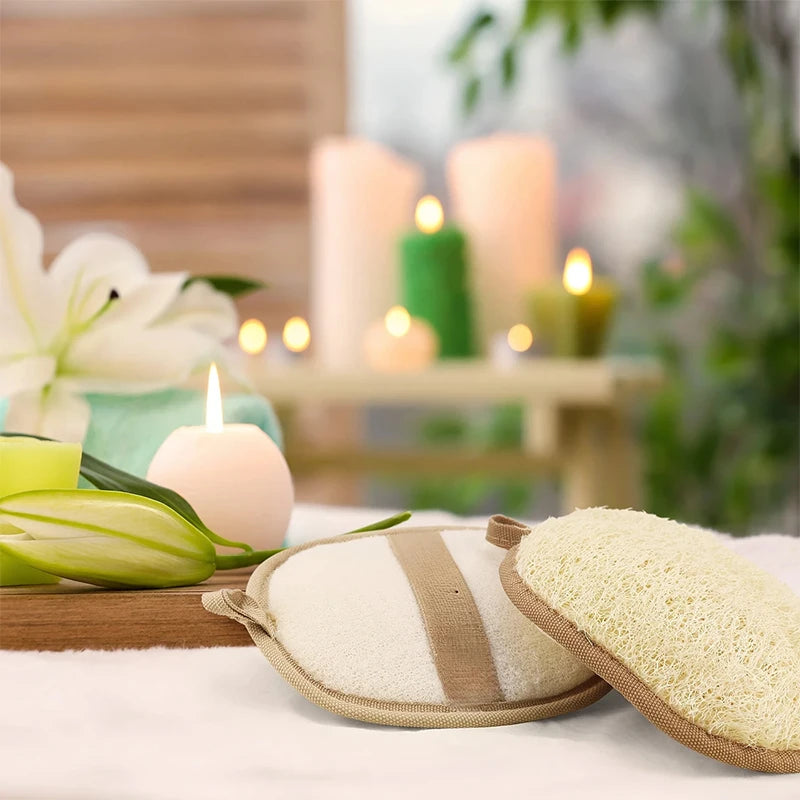 Natural Loofah Body Scrubber – Exfoliating Bath Sponge Loofah Bath Scrubber QXL