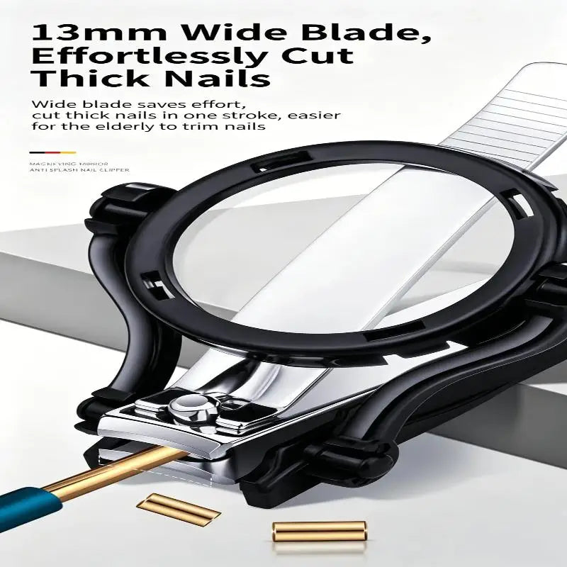 Nail Clipper with Magnifying Glass | Anti-Splash Stainless Steel Nail Clipper QXL