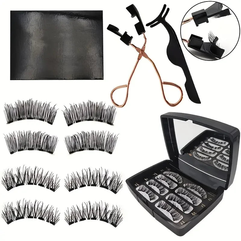 VERONNI Magnetic False Eyelashes | No Glue Reusable Lash Set Magnetic False Lashes QXL