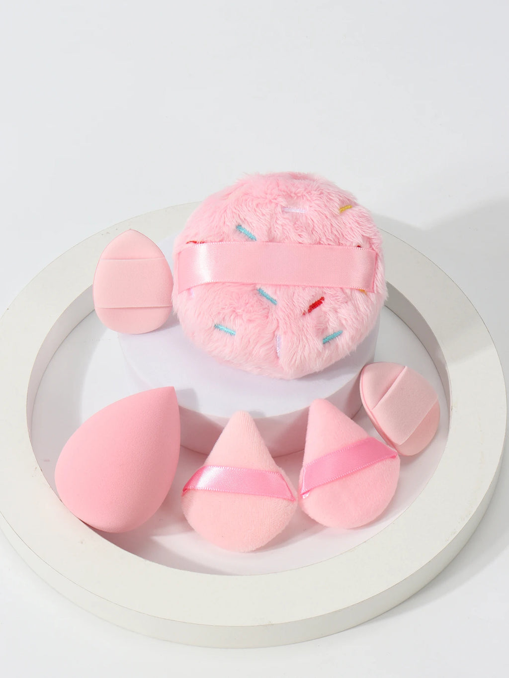 6-Pack Embroidered Powder Puffs | Wet & Dry, All Skin Types Makeup Powder Puff QXL