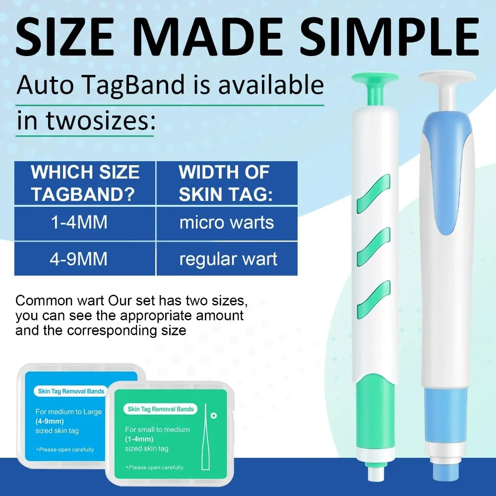 2-in-1 Skin Tag Remover Kit | 60 Bands, 1–9mm Skin Tag Remover QXL