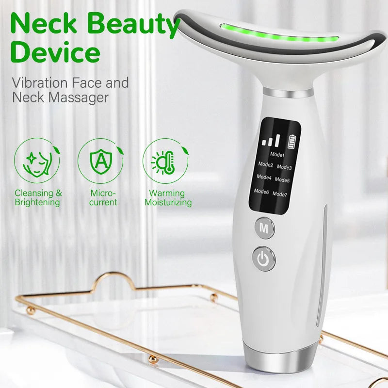 EMS Micro-current 7-Color LED Facial Massager | Face & Neck LED Facial Massager QXL