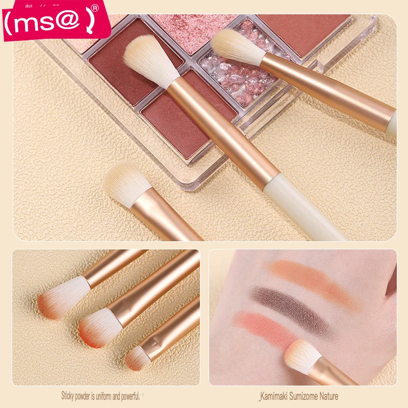 White Rose 8-Piece Soft Fiber Eye & Detail Makeup Brush Set Makeup Brush Set QXL