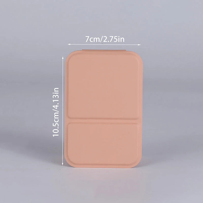 Foldable PU Leather Compact Makeup Mirror | Double-Sided Compact Makeup Mirror QXL Pink