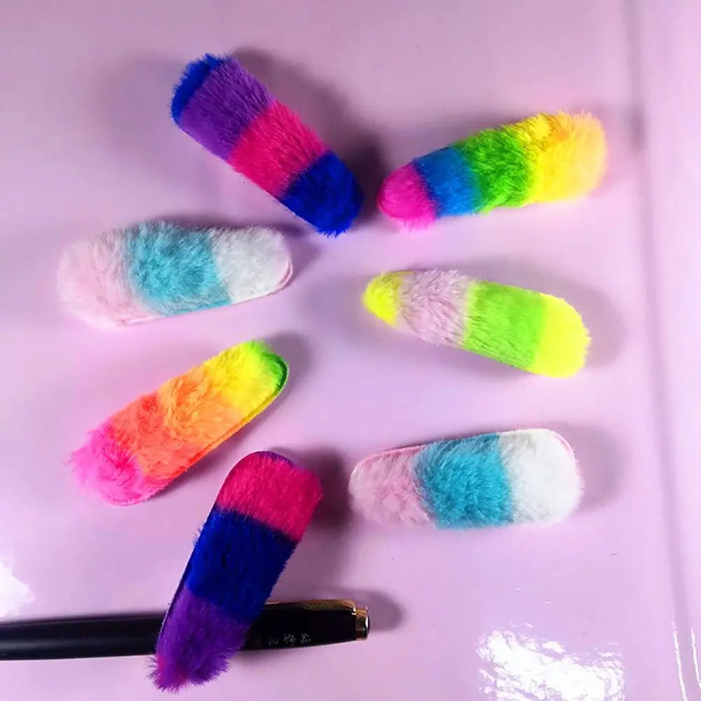 Fluffy Plush Bang Clip | INS Style Hairpin for Girls Plush Hair Clip QXL E