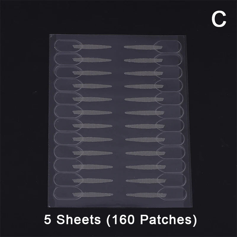 Invisible Double Eyelid Stickers with Handle | 96–320 Patches Eyelid Tape Stickers QXL 5 sheets C