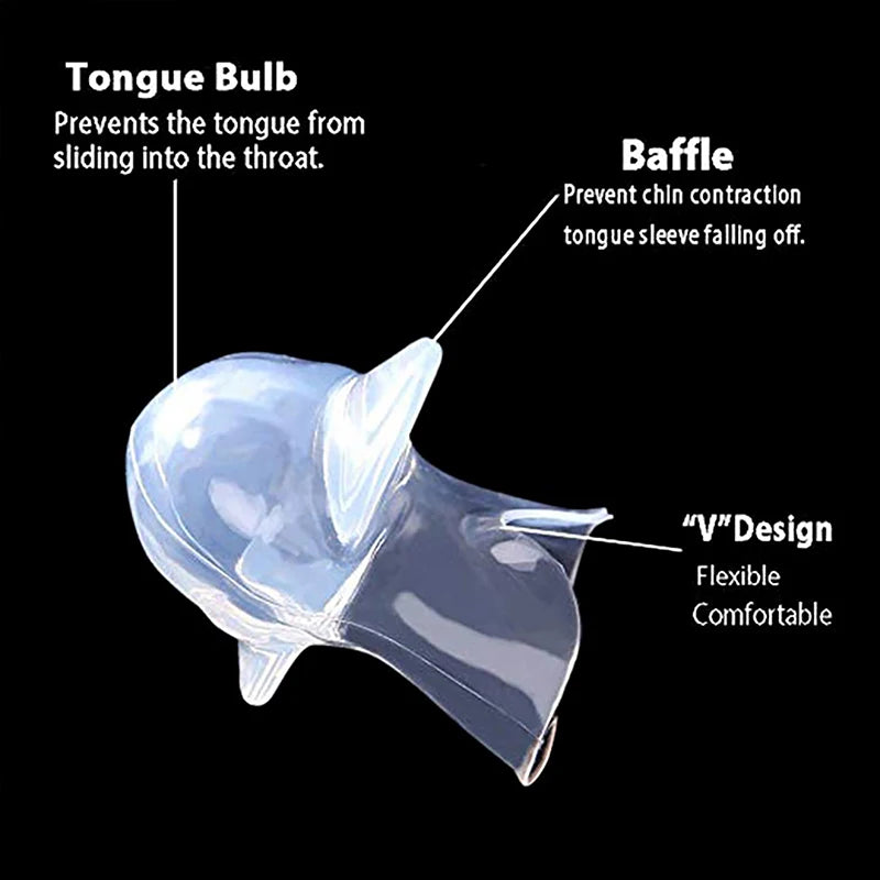 Silicone Tongue Retainer Anti-Snoring Mouthpiece Sleep Aid Anti-Snoring Mouthpiece QXL