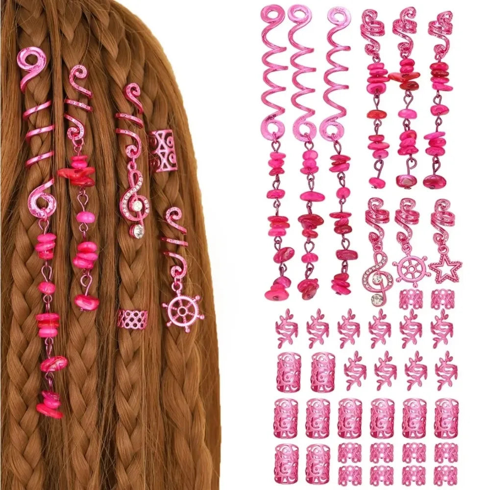 10-Pack 3D Rose Viking Dreadlock Bead Cuffs & Hair Rings Dreadlock Hair Beads QXL