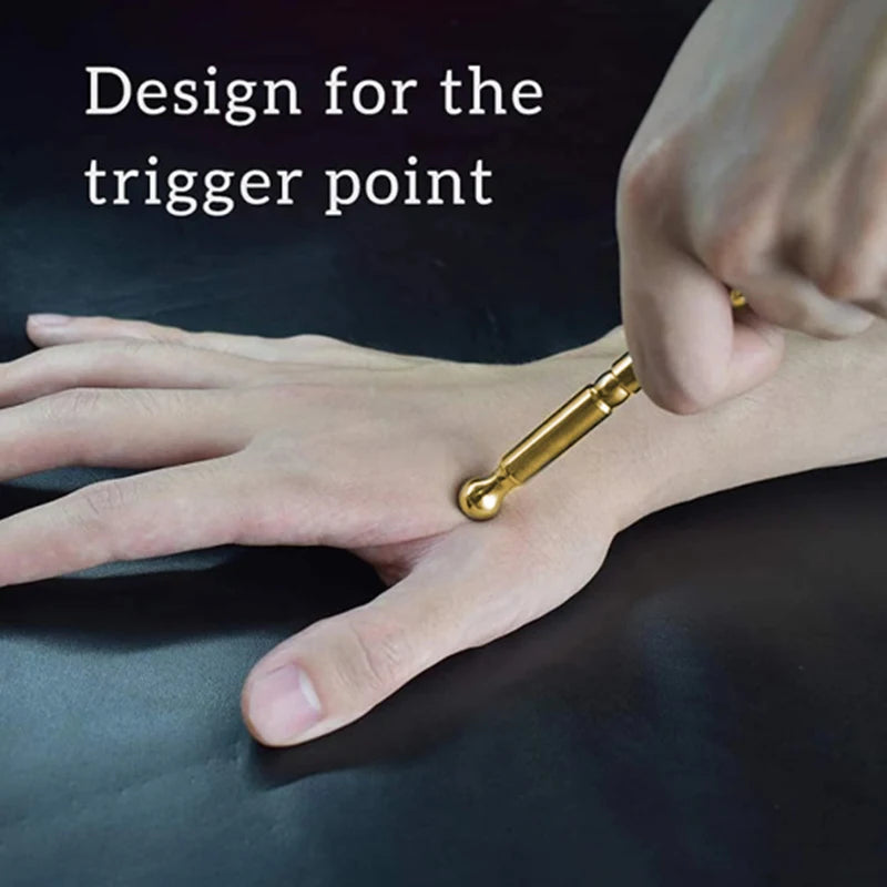 Brass Acupressure Pen | Trigger Point Reflexology Massage Tool Acupressure Massager QXL