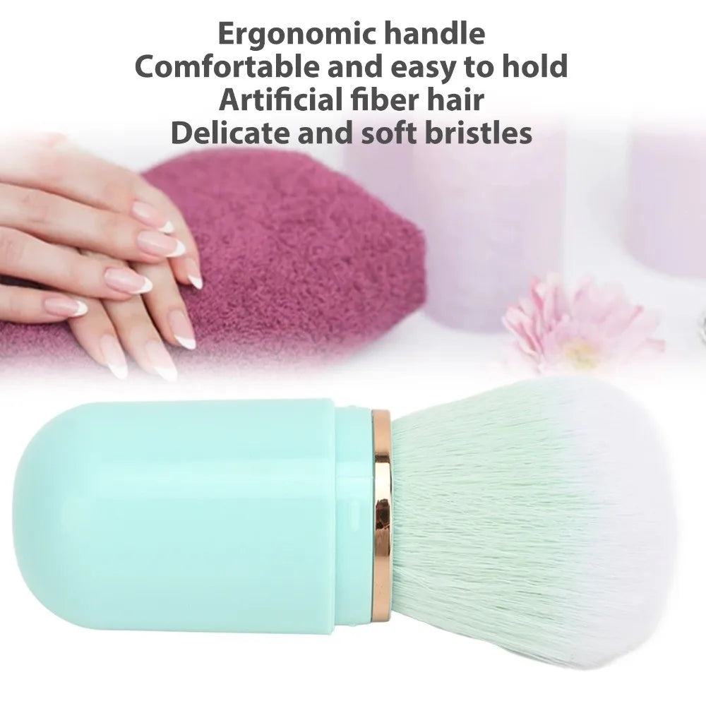 Retractable Capsule Nail Dust Brush | Soft Fiber Bristles Nail Dust Brush QXL