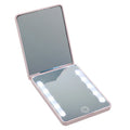 Lighted Compact Makeup Mirror | Double-Sided 1X/2X Rechargeable Lighted Compact Mirror QXL Pink
