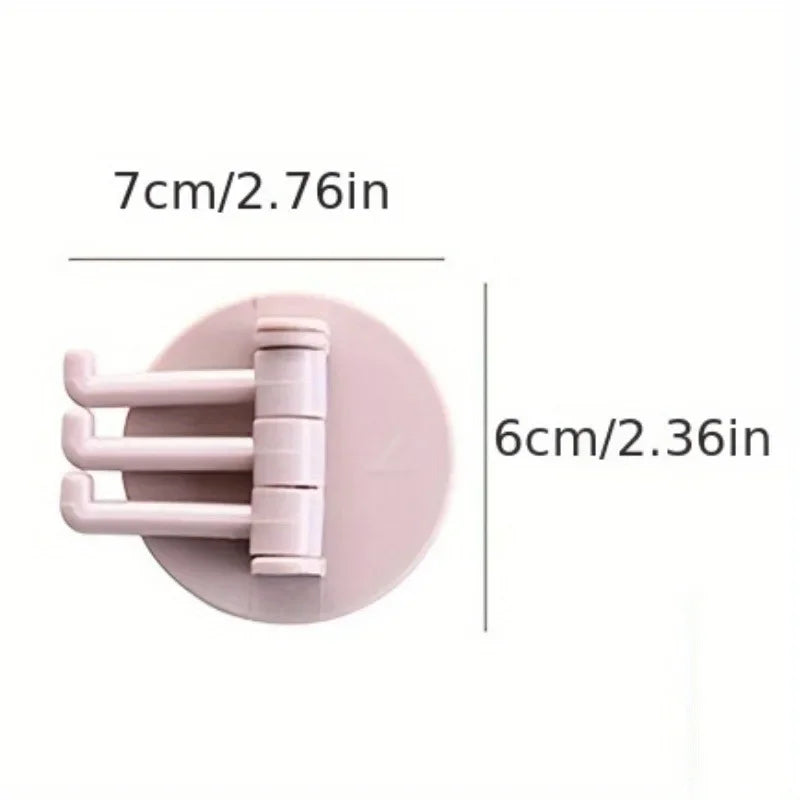 3-Arm Rotatable Self-Adhesive Wall Hooks | No-Drill Sticky Hook Self-Adhesive Hook QXL