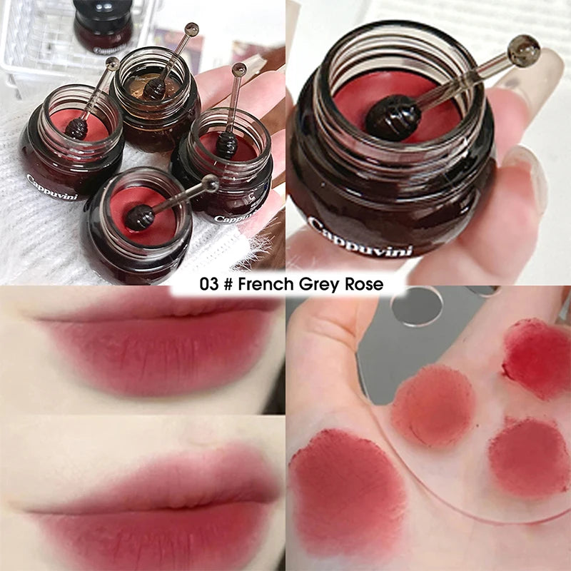 Honey Pot Lip Mud Matte Lip Gloss | Moisturizing Lip Balm Matte Lip Gloss QXL light pink