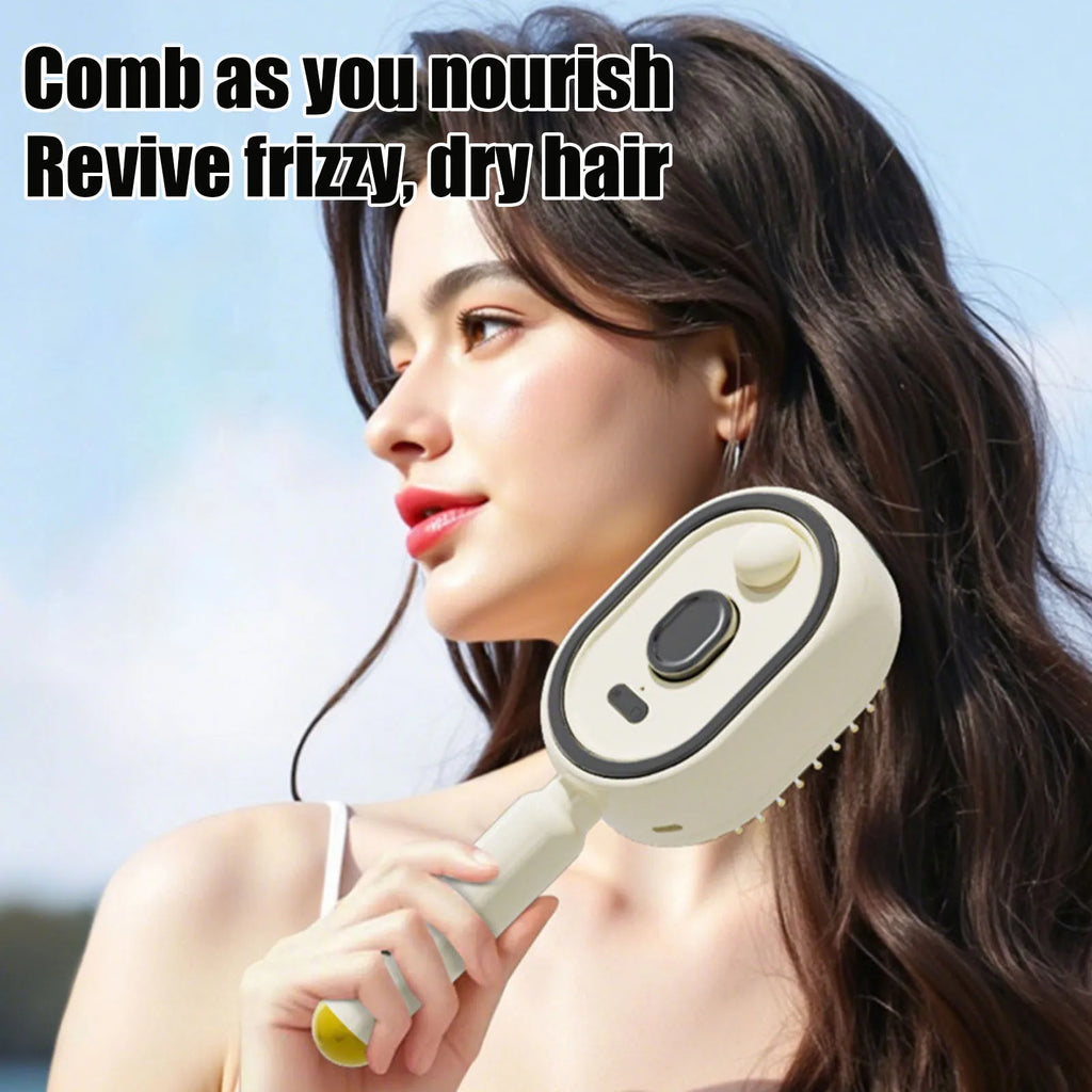 Electric Steam Hair Brush USB-C | Nano Mist Frizz Control Steam Hair Brush QXL