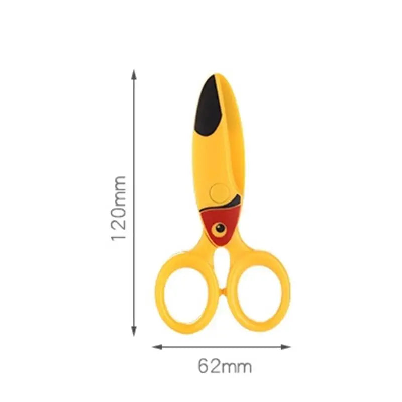 Kids Safe Plastic Scissors | Cartoon Parrot & Dolphin Design Kids Craft Scissors QXL