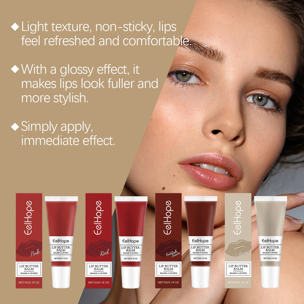 Eelhope 4-Color Lip Butter Balm Set | Moisturizing & Non-Sticky Lip Butter Balm Set QXL