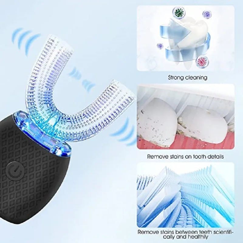 U-Shaped Ultrasonic 360° Electric Toothbrush | Wireless Charging Electric Toothbrush QXL