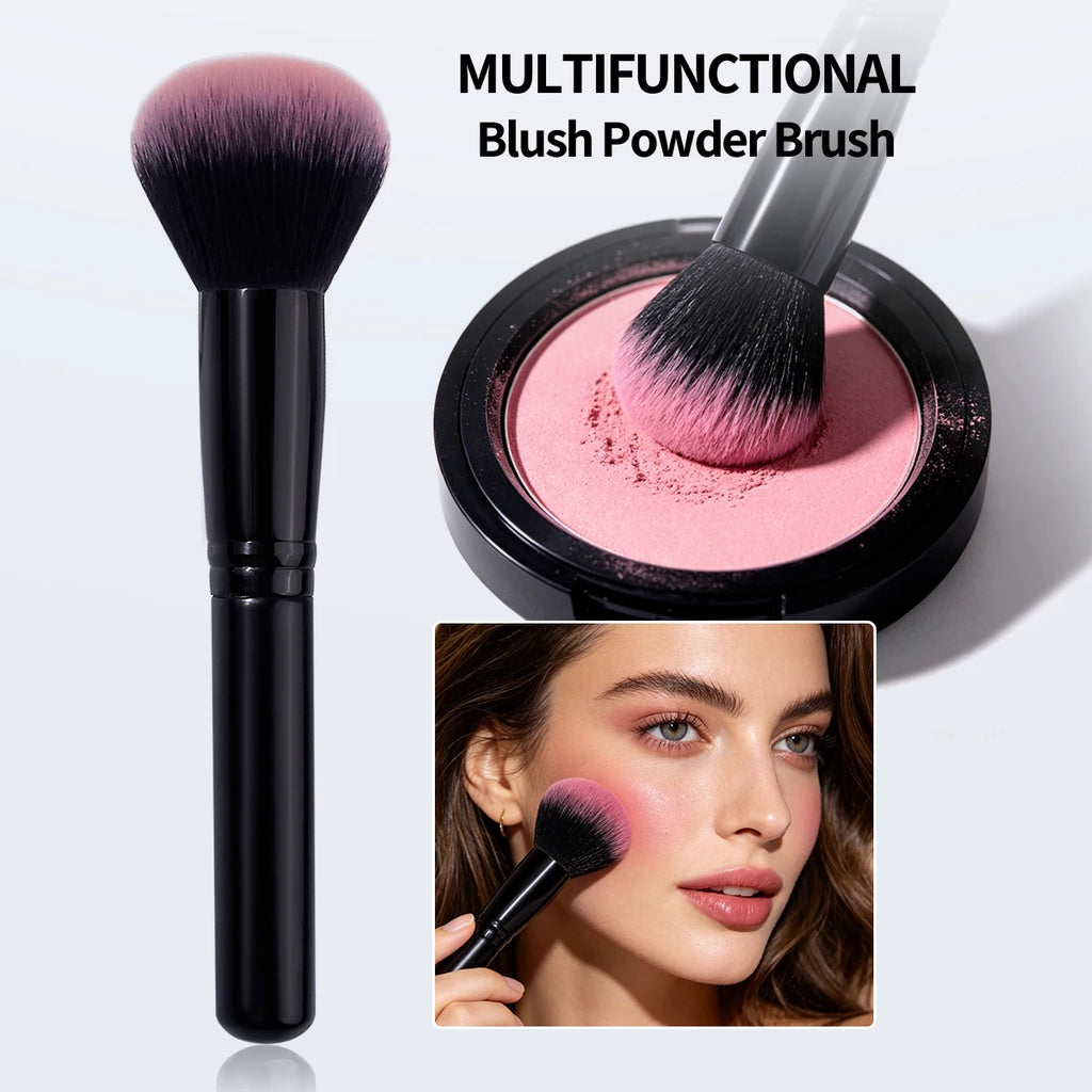 KOSSHOW Fluffy Blush Brush – Soft Pink Gradient Makeup Brush Blush Makeup Brush QXL black