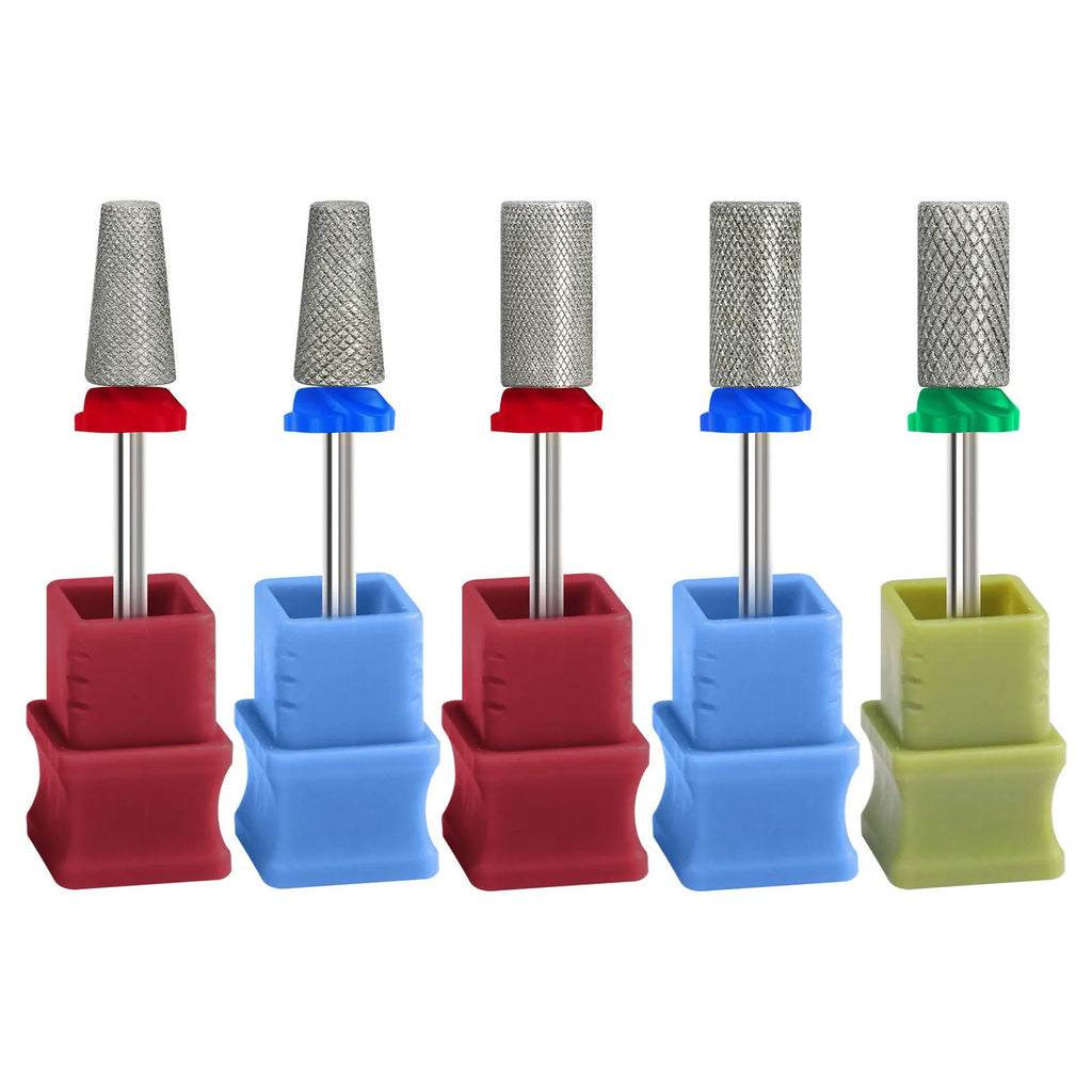 5-Pc Diamond & Tungsten Carbide Nail Drill Bits Set Nail Drill Bits QXL