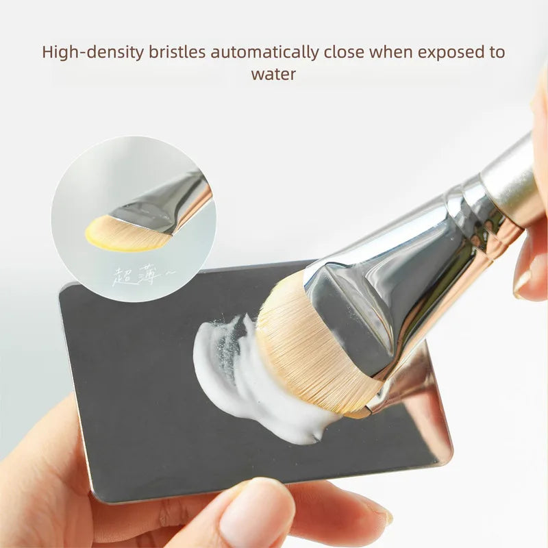 Tongue-Shaped Flat Foundation Brush | Synthetic Fiber Makeup Foundation Brush QXL