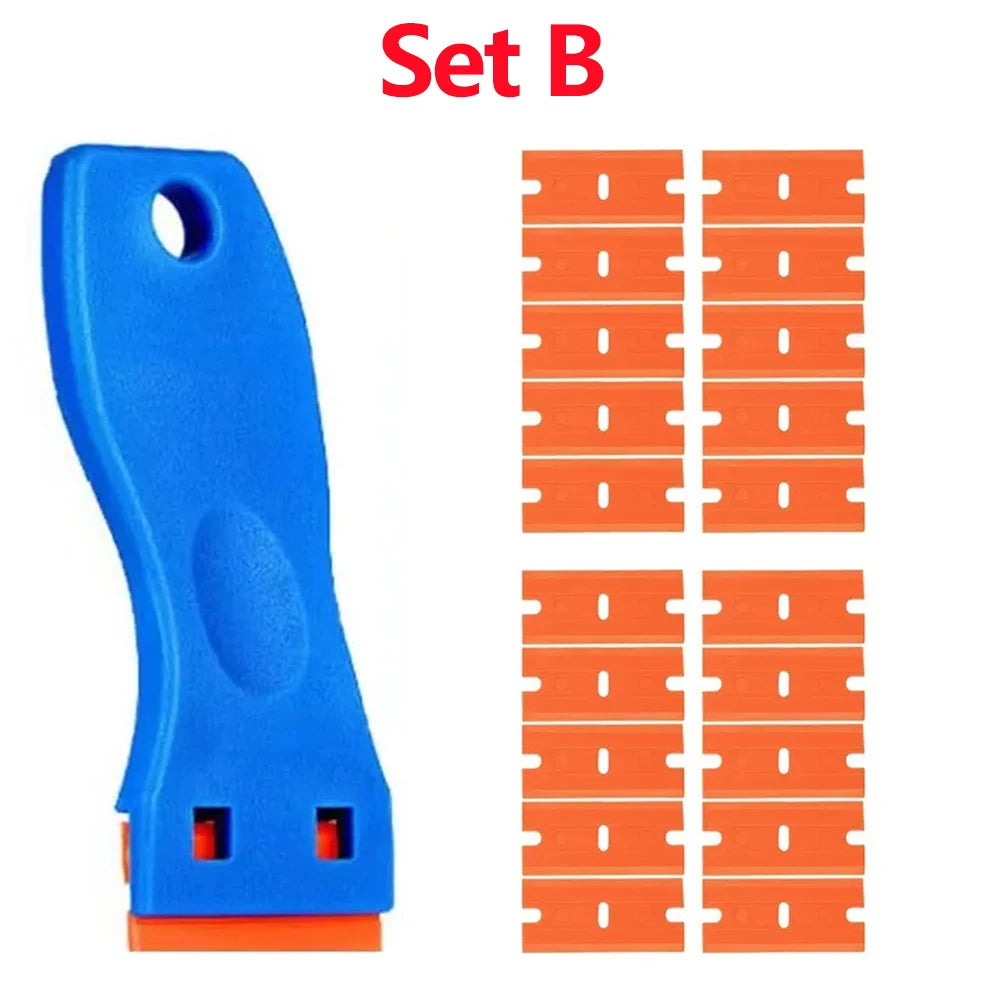 Non-Scratch Plastic Blade Scraper | Sticker & Residue Remover Plastic Blade Scraper QXL Set B